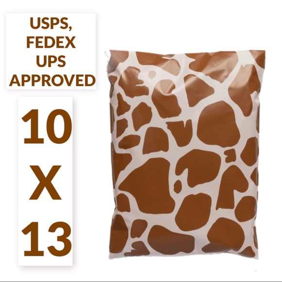 25 10X13 Giraffe Print / Brown Cow Poly Mailers PRICE IS FIRM CLEARANCE - Picture 6 of 8